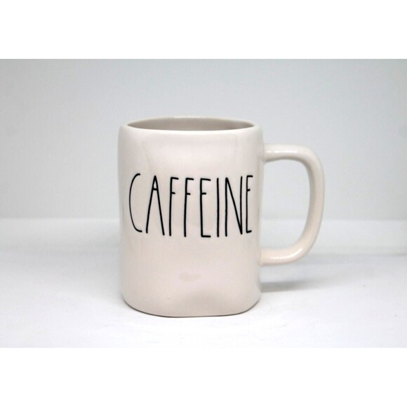 Rae Dunn Artisan Collection ‘CAFFEINE’ Large Letter White Coffee Cup Mug By Mage - Picture 5 of 7